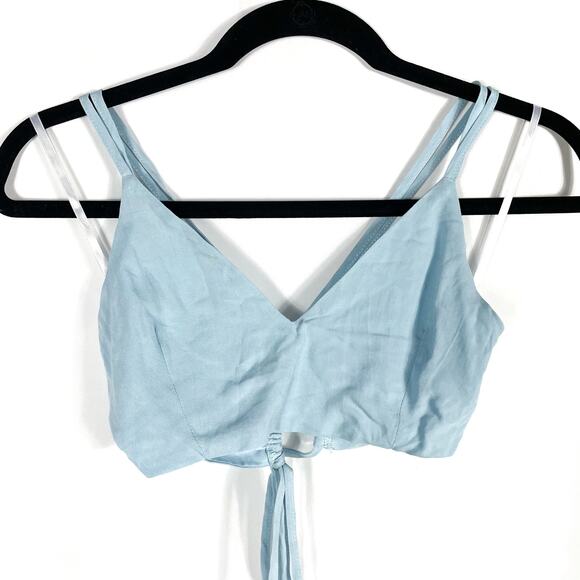 Superdown Tabitha Ruffle Shorts Set Light Blue 2 pc Bralette Sleeveless Sz XS - Picture 11 of 12